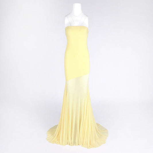 Aimée Strapless Mesh Tulle Maxi Dress