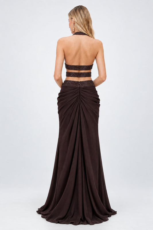 Désir Halter Cutout Maxi Dress