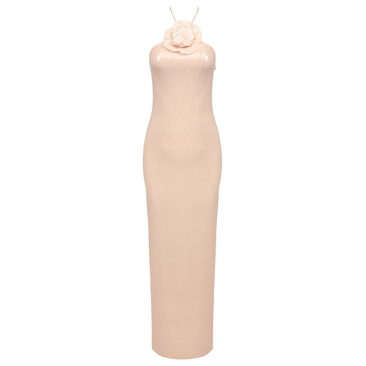 Marlène Sequin Halter Maxi Dress