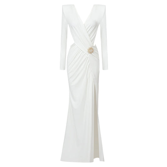 Cambria Long Sleeve Slit Maxi Dress