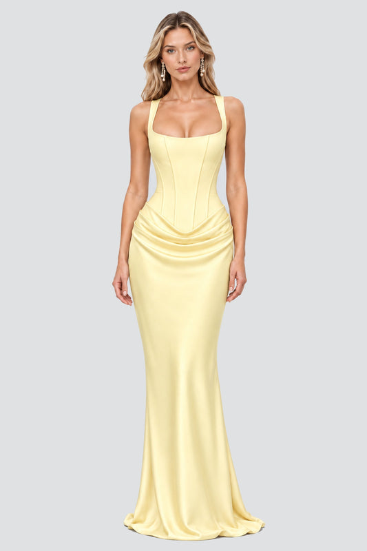 Hortense Square Neck Corset Maxi Dress