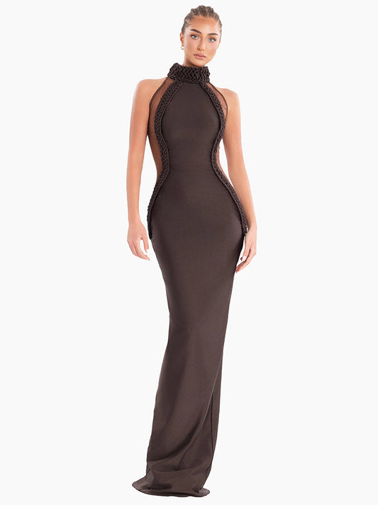 Églantine High Neck Halter Maxi Dress