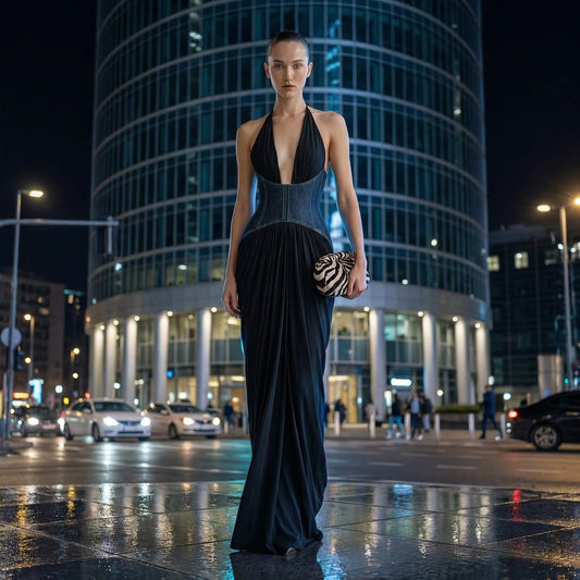 Diane Halter Corset Maxi Dress