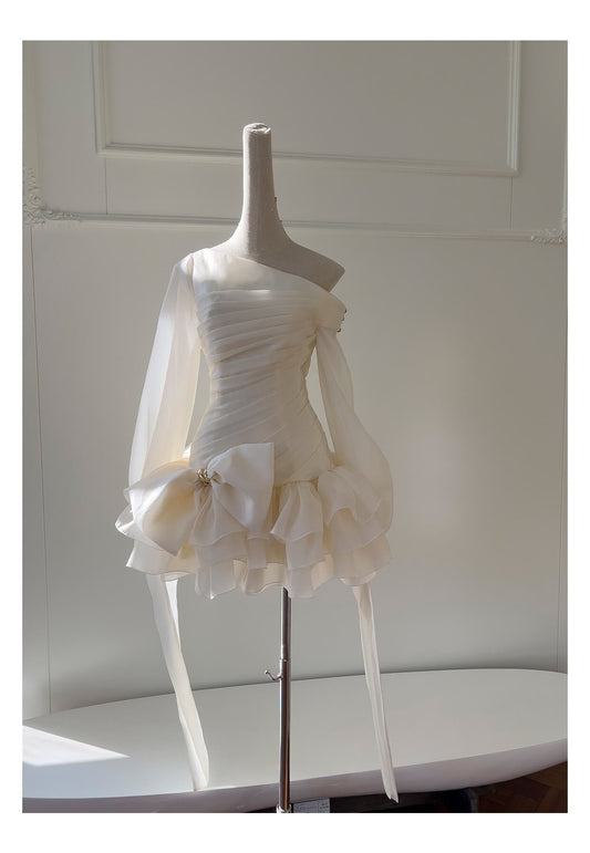 Éden One Shoulder Ruched Mini Dress