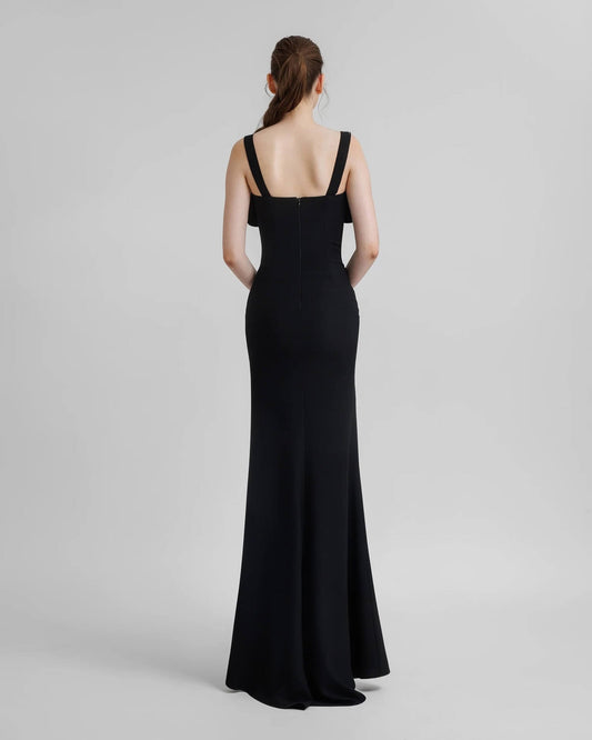 Éclatante Corset High Slit Mesh Maxi Dress
