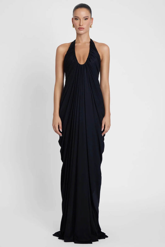Sophie Halter Plunging Neckline Maxi Dress