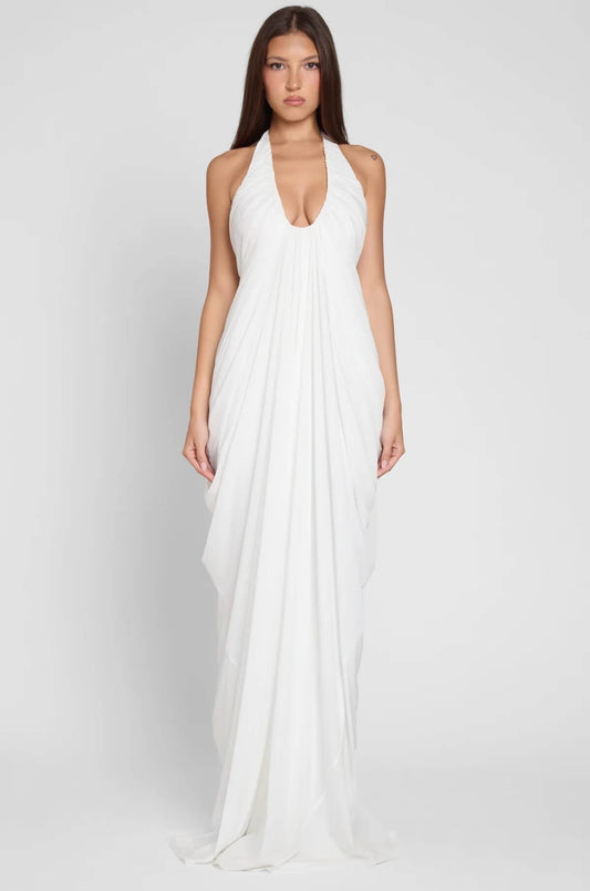 Sophie Halter Plunging Neckline Maxi Dress