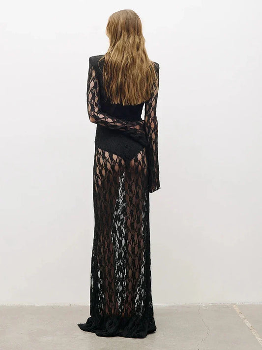Hermine Lace Long Sleeve Maxi Dress