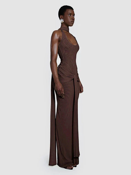 Blandine High Neck Backless Maxi Dress