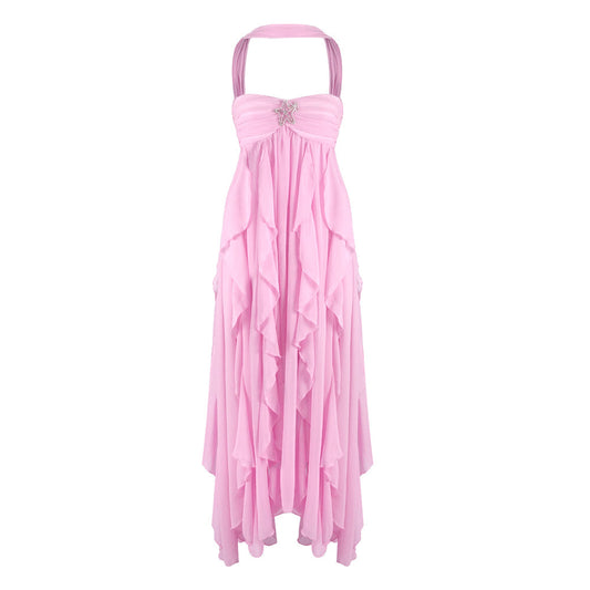 Éléna Halter Backless Maxi Dress