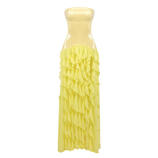 Geneviève Strapless Ruffled Maxi Dress