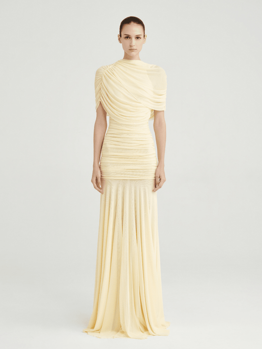Mado One Shoulder Ruched Maxi Dress