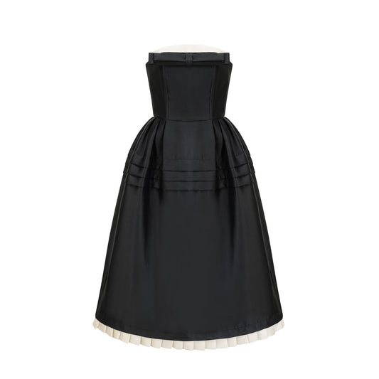 Prouesse black bowknot midi dress