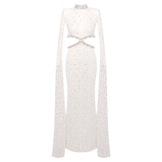 Héloïse Lace Evening Maxi Dress